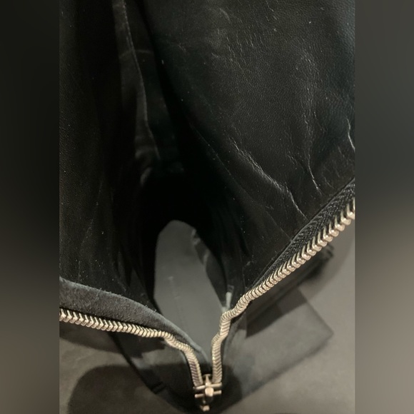 New Alexander Wang Sigrid Black Suede Tall Boots Cut out Heel Shoes - Picture 15 of 16